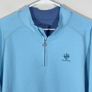 Peter Millar Seaside 1/4 Zip Pullover Mens XL Sky Blue ⛳️ New Albany Golf